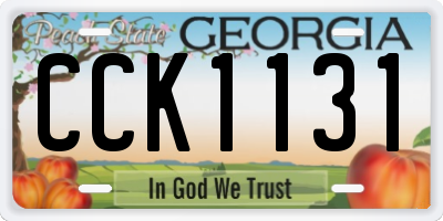 GA license plate CCK1131