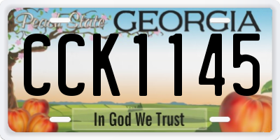 GA license plate CCK1145