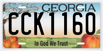GA license plate CCK1160
