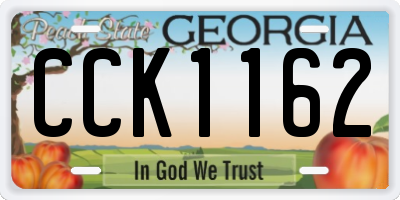 GA license plate CCK1162