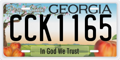 GA license plate CCK1165