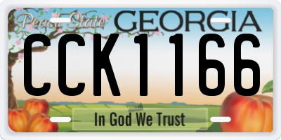 GA license plate CCK1166