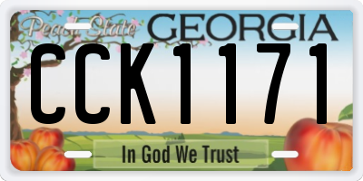 GA license plate CCK1171