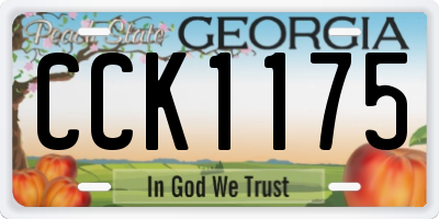 GA license plate CCK1175