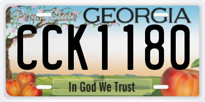 GA license plate CCK1180