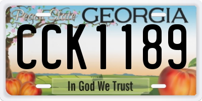 GA license plate CCK1189