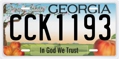 GA license plate CCK1193