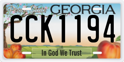 GA license plate CCK1194