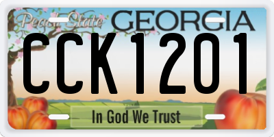 GA license plate CCK1201