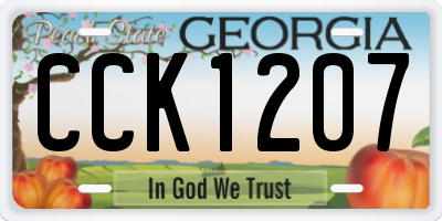 GA license plate CCK1207