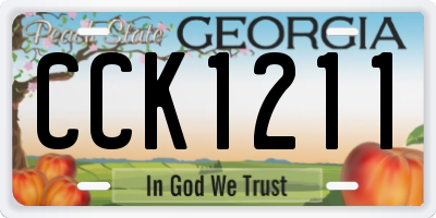 GA license plate CCK1211