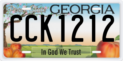 GA license plate CCK1212