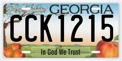 GA license plate CCK1215