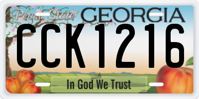 GA license plate CCK1216