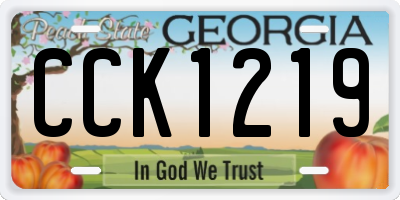 GA license plate CCK1219