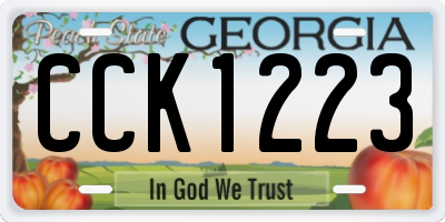 GA license plate CCK1223