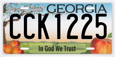 GA license plate CCK1225