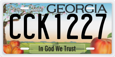 GA license plate CCK1227