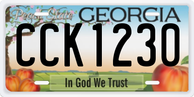 GA license plate CCK1230
