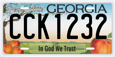 GA license plate CCK1232