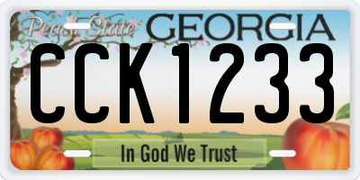 GA license plate CCK1233