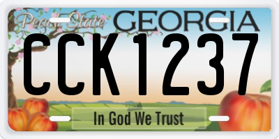 GA license plate CCK1237