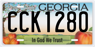GA license plate CCK1280