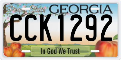 GA license plate CCK1292