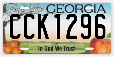 GA license plate CCK1296