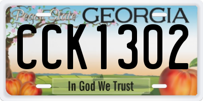 GA license plate CCK1302