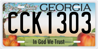 GA license plate CCK1303