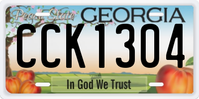 GA license plate CCK1304