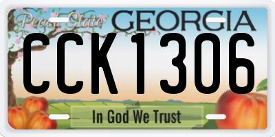 GA license plate CCK1306