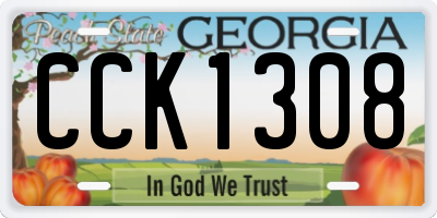 GA license plate CCK1308
