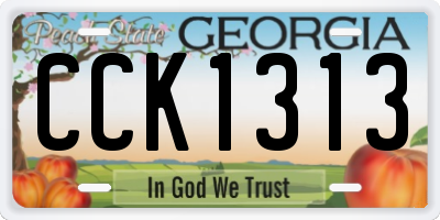 GA license plate CCK1313