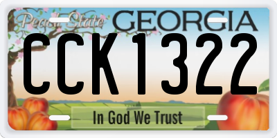 GA license plate CCK1322