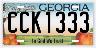 GA license plate CCK1333