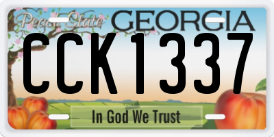 GA license plate CCK1337