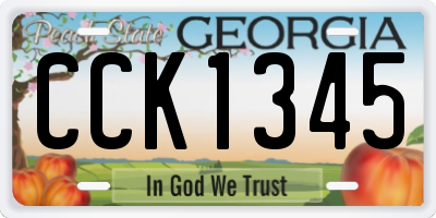 GA license plate CCK1345