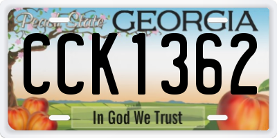 GA license plate CCK1362