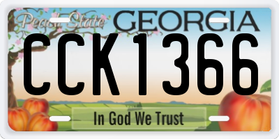 GA license plate CCK1366
