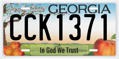 GA license plate CCK1371