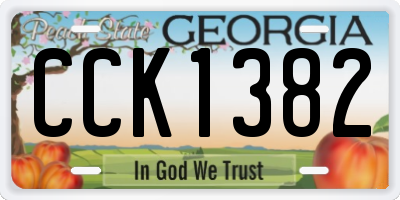 GA license plate CCK1382