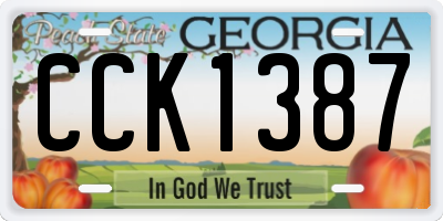 GA license plate CCK1387