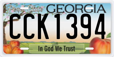 GA license plate CCK1394