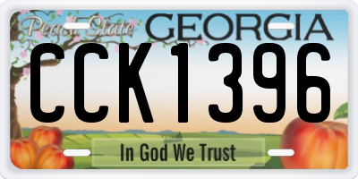 GA license plate CCK1396