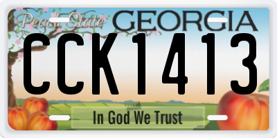 GA license plate CCK1413