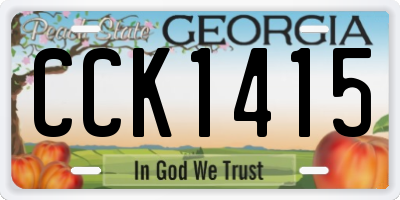GA license plate CCK1415