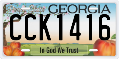 GA license plate CCK1416