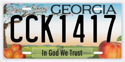 GA license plate CCK1417